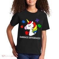 Unicorn Embrace The Differences Autism Kids T-Shirt thumb 2