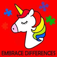 Unicorn Embrace The Differences Autism Santa Hat thumb 1