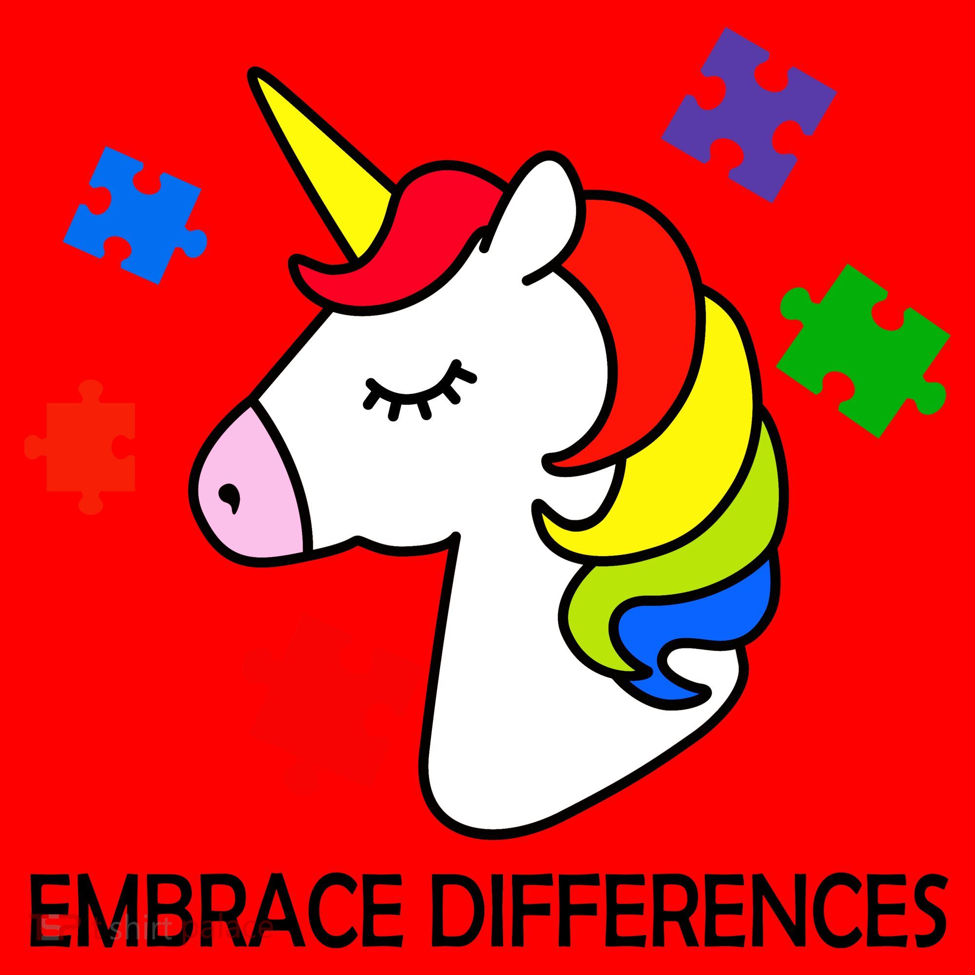 Unicorn Embrace The Differences Autism Santa Hat