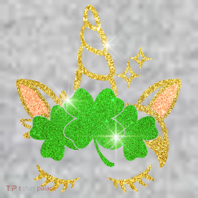 Unicorn Face St. Patrick's Day The Baniff Cuffed Pom Beanie