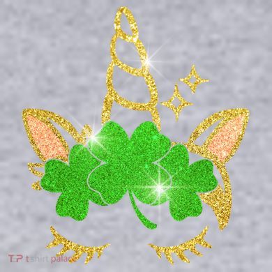 Unicorn Face St. Patrick's Day Women's Racerback Cropped Tank