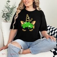 Unicorn Face St. Patrick's Day Comfort Colors T-Shirt thumb 2