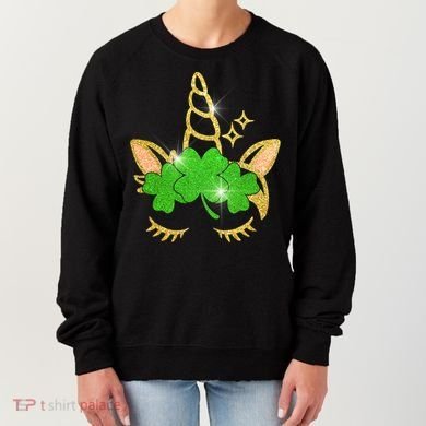 Unicorn Face St. Patrick's Day Women's Sweatshirt