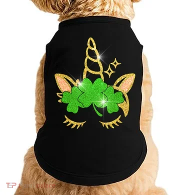 Unicorn Face St. Patrick's Day Doggie Tank