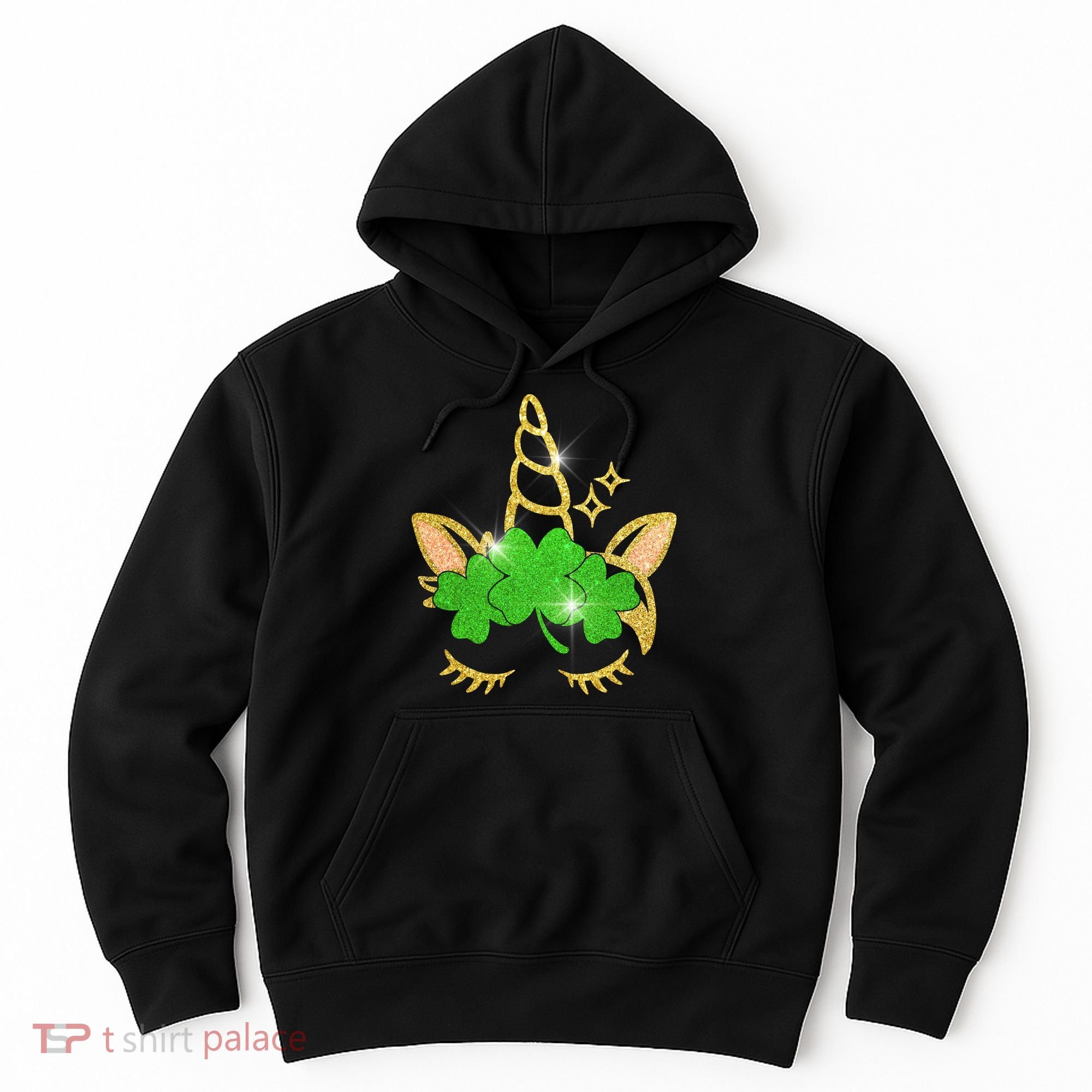 Unicorn Face St. Patrick's Day Hoodie
