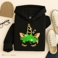 Unicorn Face St. Patrick's Day Hoodie thumb 4