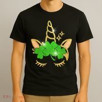Unicorn Face St. Patrick's Day T-Shirt thumb 3