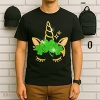 Unicorn Face St. Patrick's Day T-Shirt thumb 6