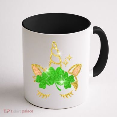 Unicorn Face St. Patrick's Day Coffee Mug back