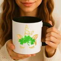 Unicorn Face St. Patrick's Day Coffee Mug thumb 3