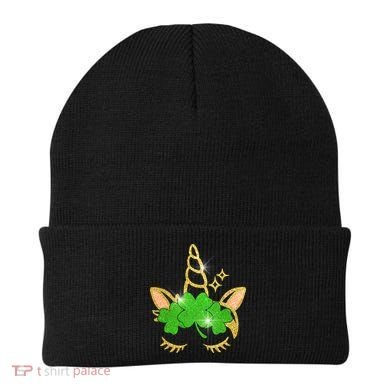 Unicorn Face St. Patrick's Day Beanie