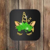 Unicorn Face St. Patrick's Day Coaster thumb 0