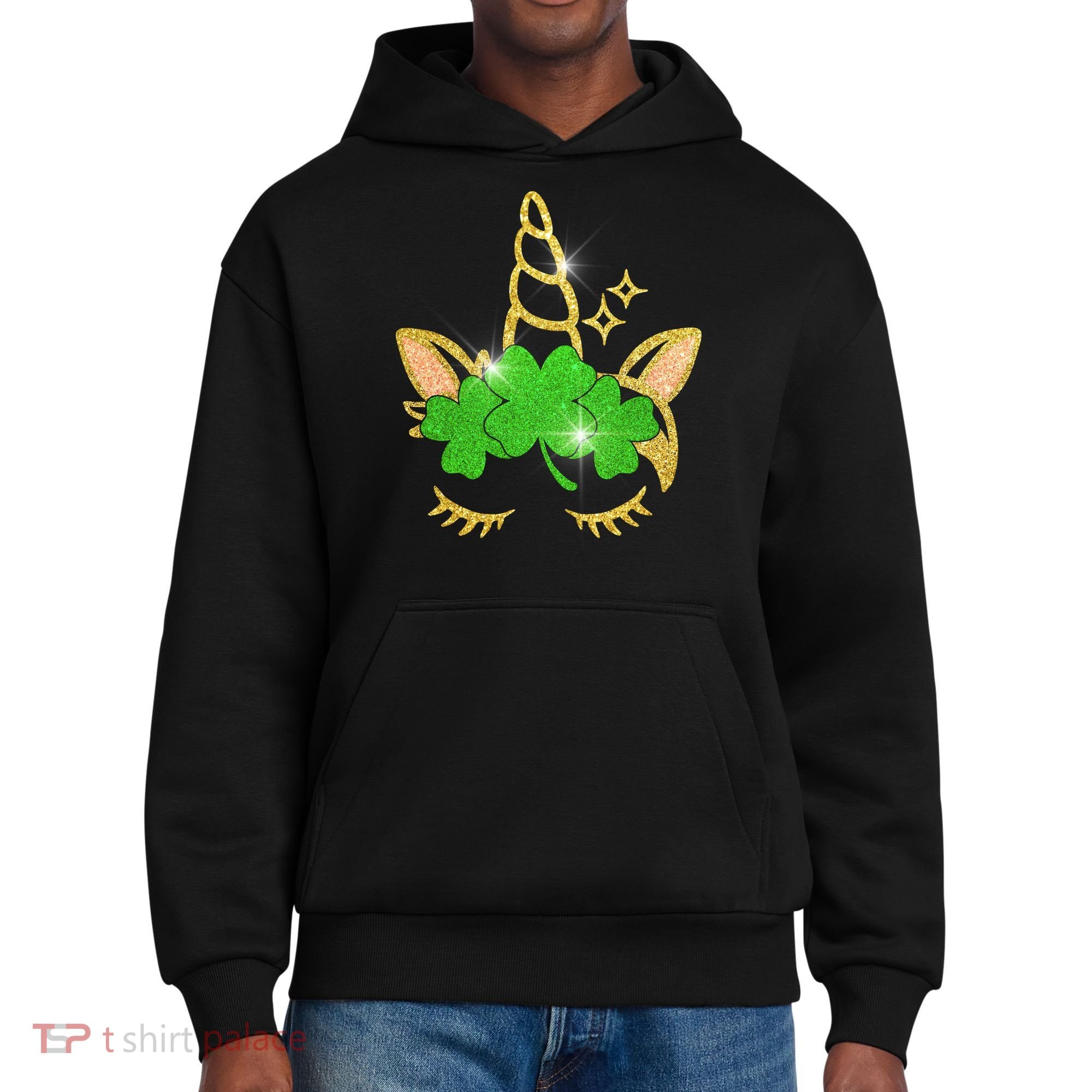 Unicorn Face St. Patrick's Day District V.I.T. Heavyweight Hoodie
