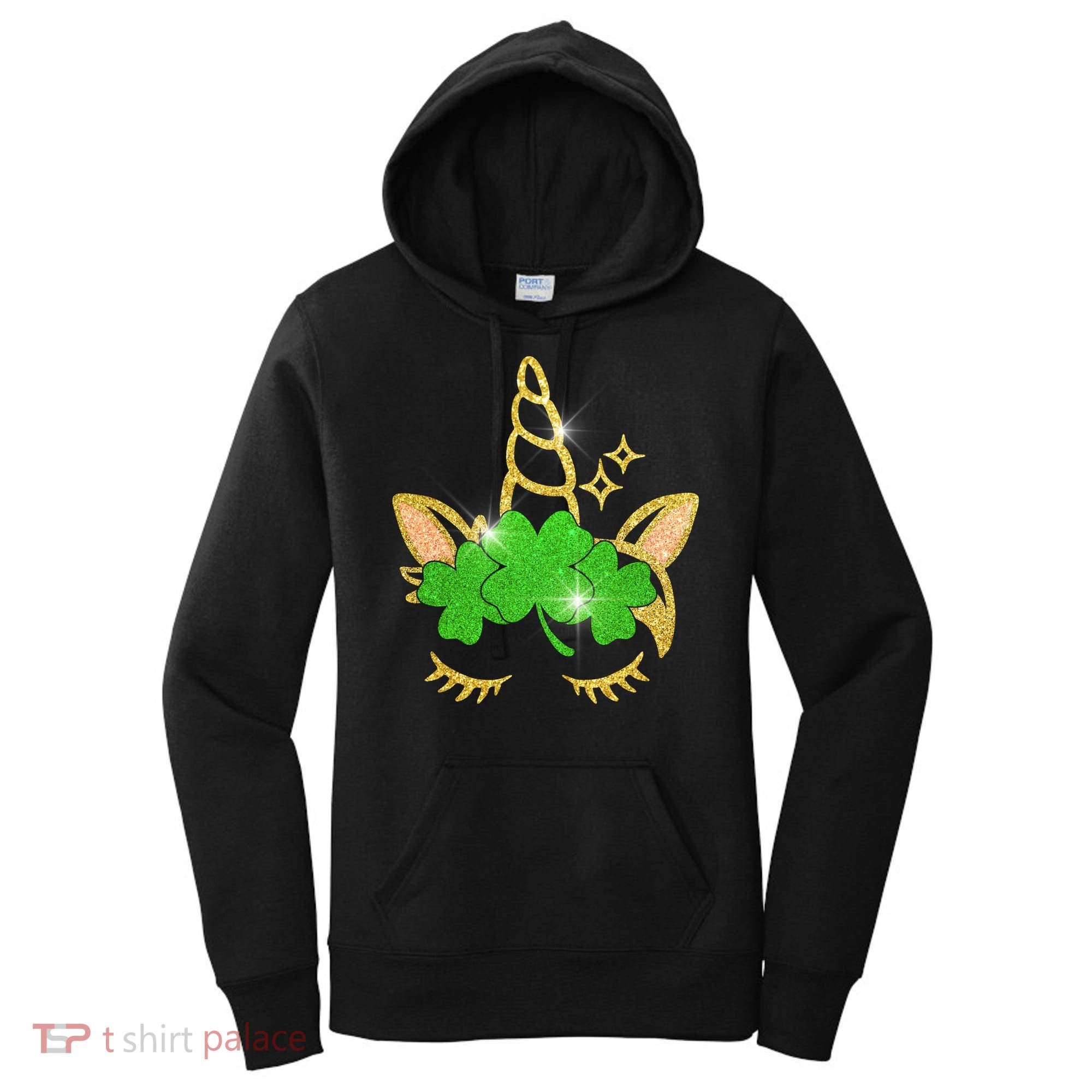 Unicorn Face St. Patrick's Day Women's Hoodie