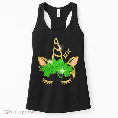 Unicorn Face St. Patrick's Day Women's Tank Top