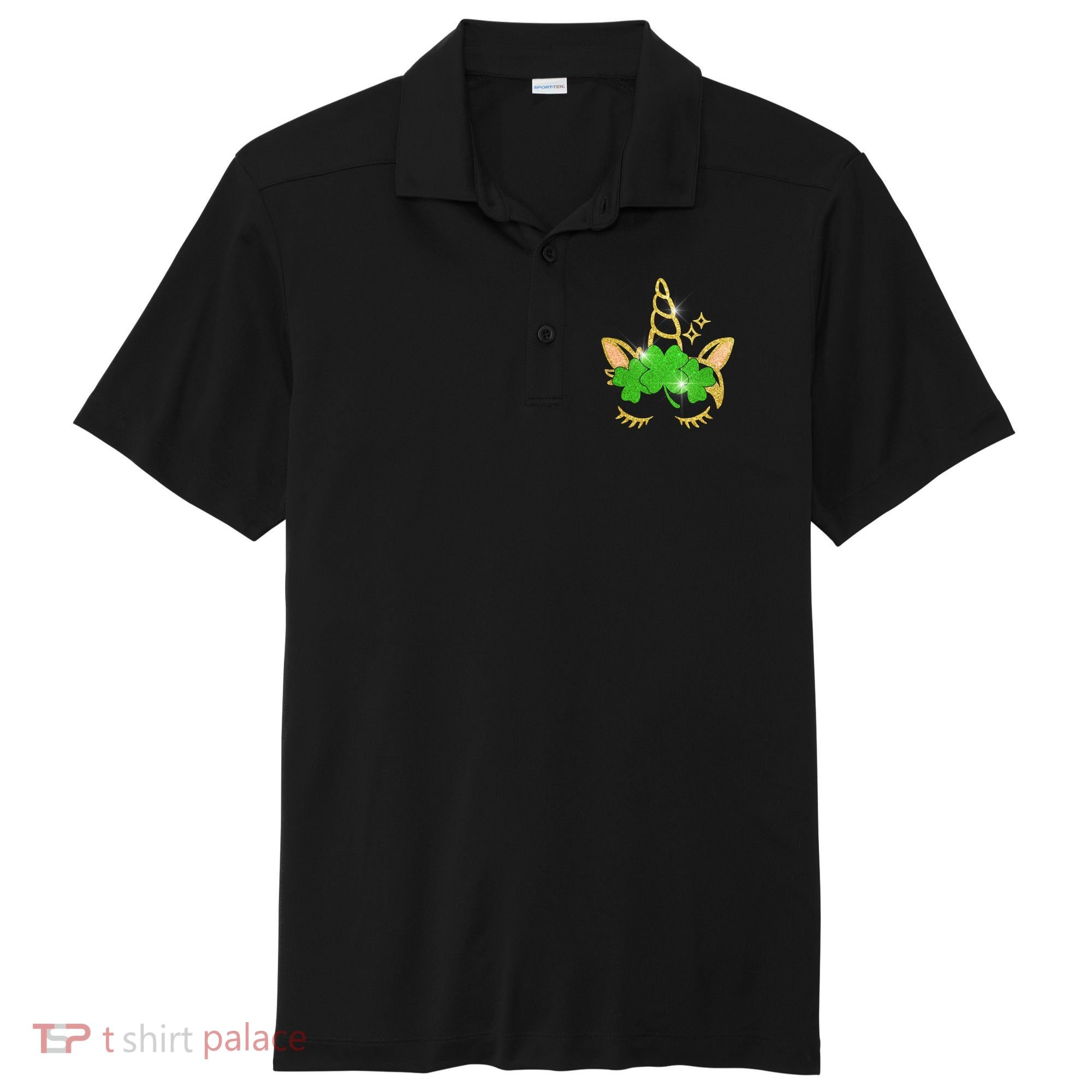 Unicorn Face St. Patrick's Day Sport-Tek Posi-UV Pro Polo