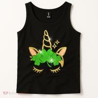 Unicorn Face St. Patrick's Day Tank Top thumb 2