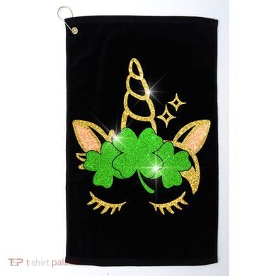 Unicorn Face St. Patrick's Day Golf Towel
