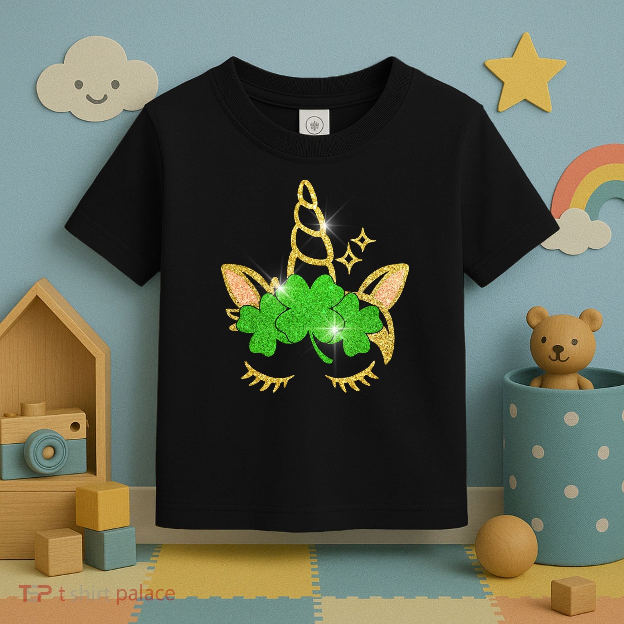 Unicorn Face St. Patrick's Day Toddler T-Shirt