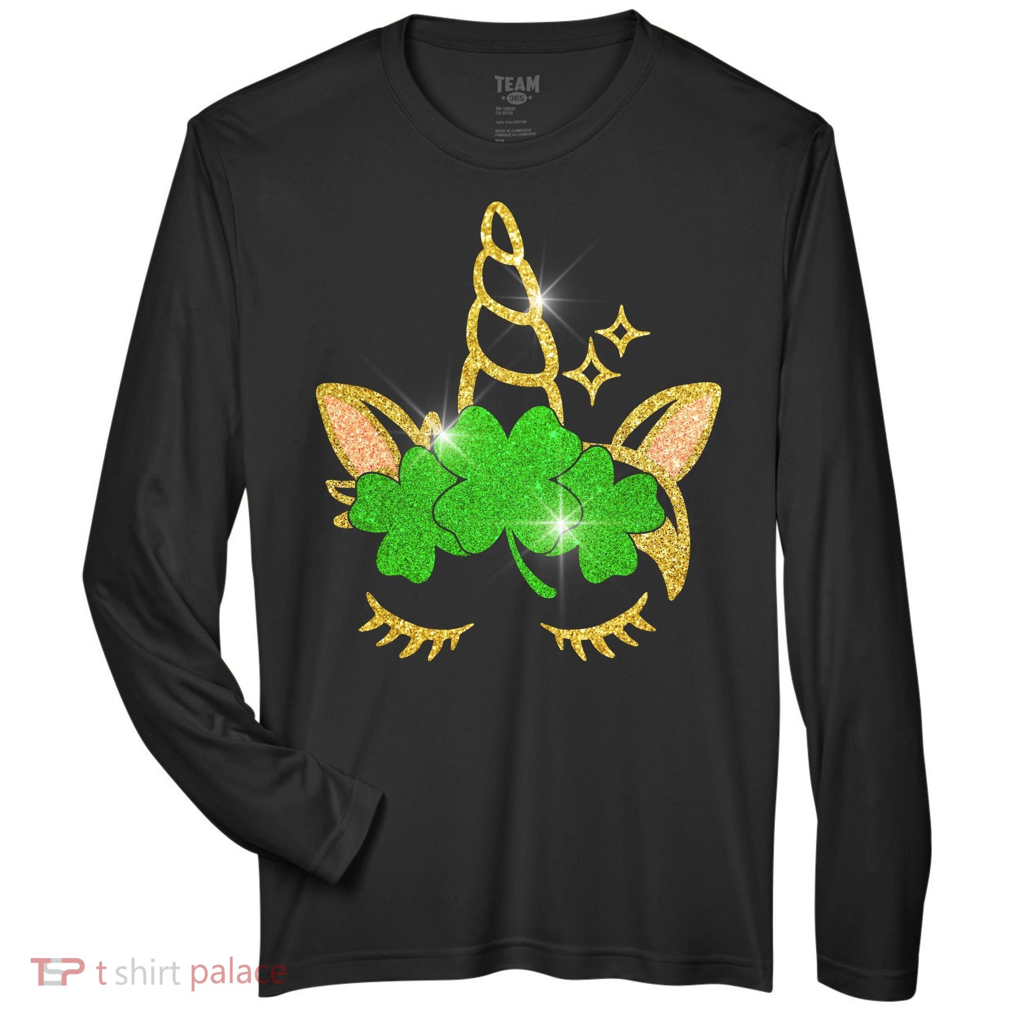 Unicorn Face St. Patrick's Day Zone Performance Long-Sleeve T-Shirt