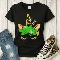 Unicorn Face St. Patrick's Day Women's T-Shirt thumb 3