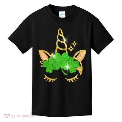 Unicorn Face St. Patrick's Day Kids T-Shirt