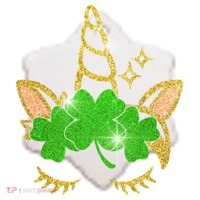 Unicorn Face St. Patrick's Day Ceramic Ornament