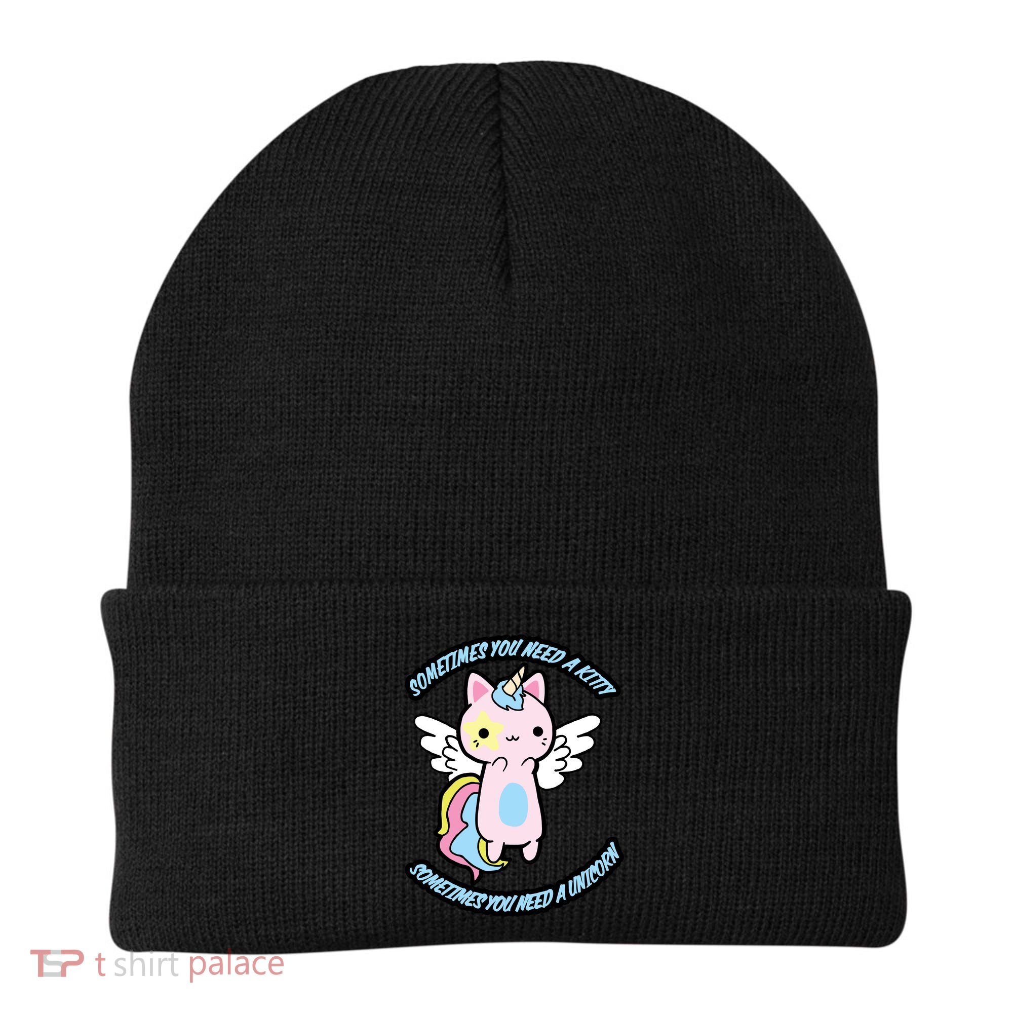 Unicorn Kitty Funny Cute Meme Beanie