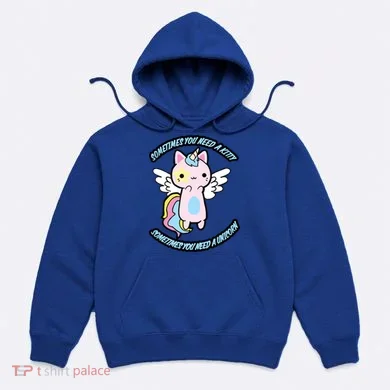 Unicorn Kitty Funny Cute Meme Hoodie