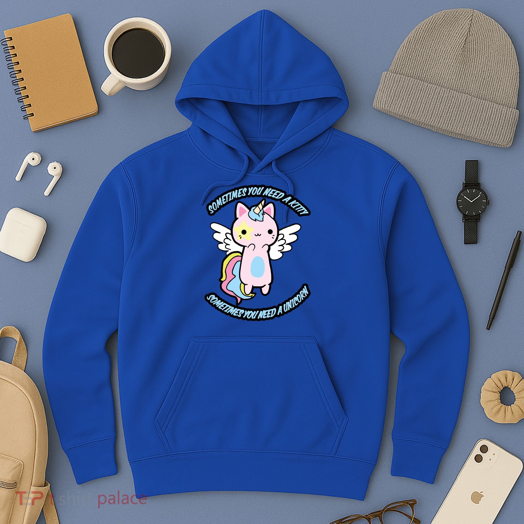 Unicorn Kitty Funny Cute Meme Hoodie