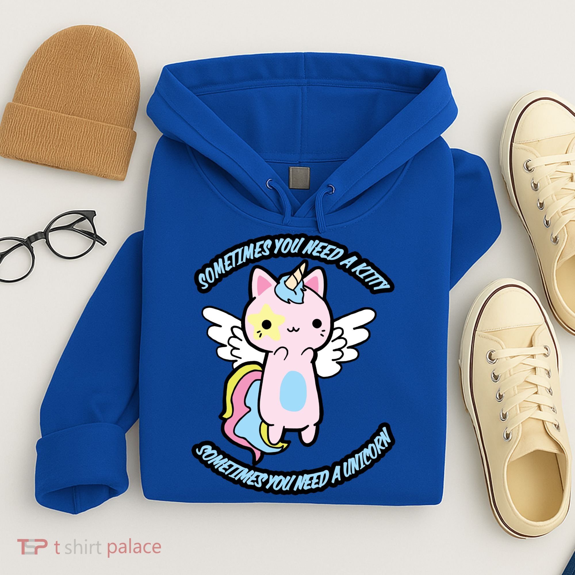 Unicorn Kitty Funny Cute Meme Hoodie