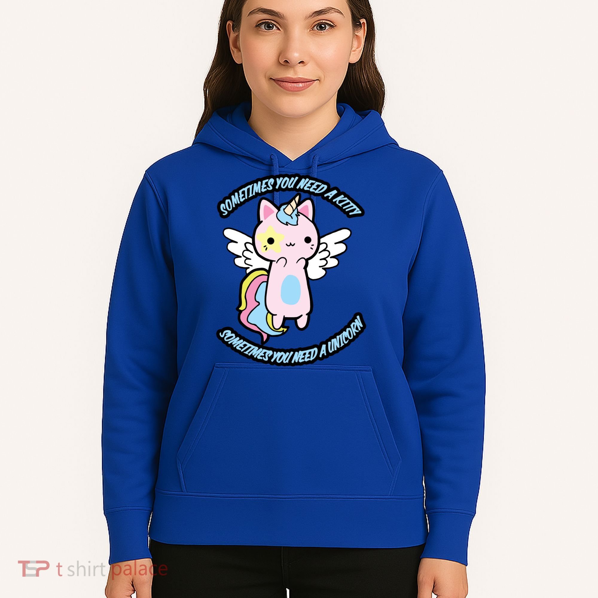 Unicorn Kitty Funny Cute Meme Hoodie