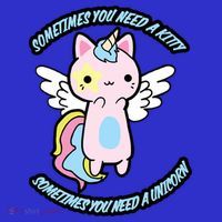 Unicorn Kitty Funny Cute Meme Long Sleeve Shirt thumb 2