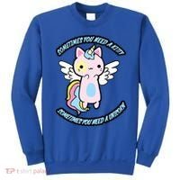 Unicorn Kitty Funny Cute Meme Sweatshirt thumb 0