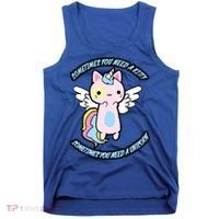 Unicorn Kitty Funny Cute Meme Tank Top thumb 0