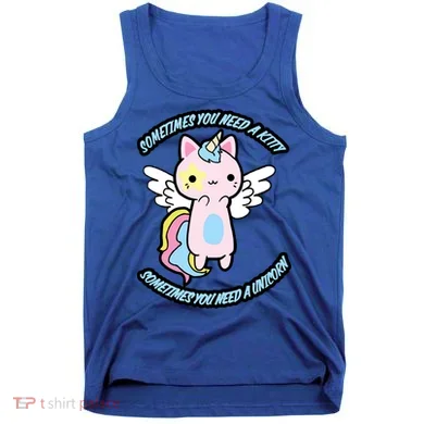 Unicorn Kitty Funny Cute Meme Tank Top