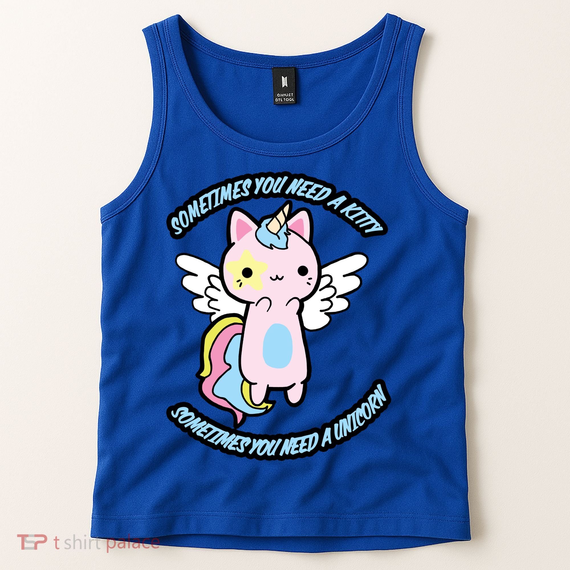 Unicorn Kitty Funny Cute Meme Tank Top