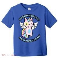 Unicorn Kitty Funny Cute Meme Toddler T-Shirt thumb 0