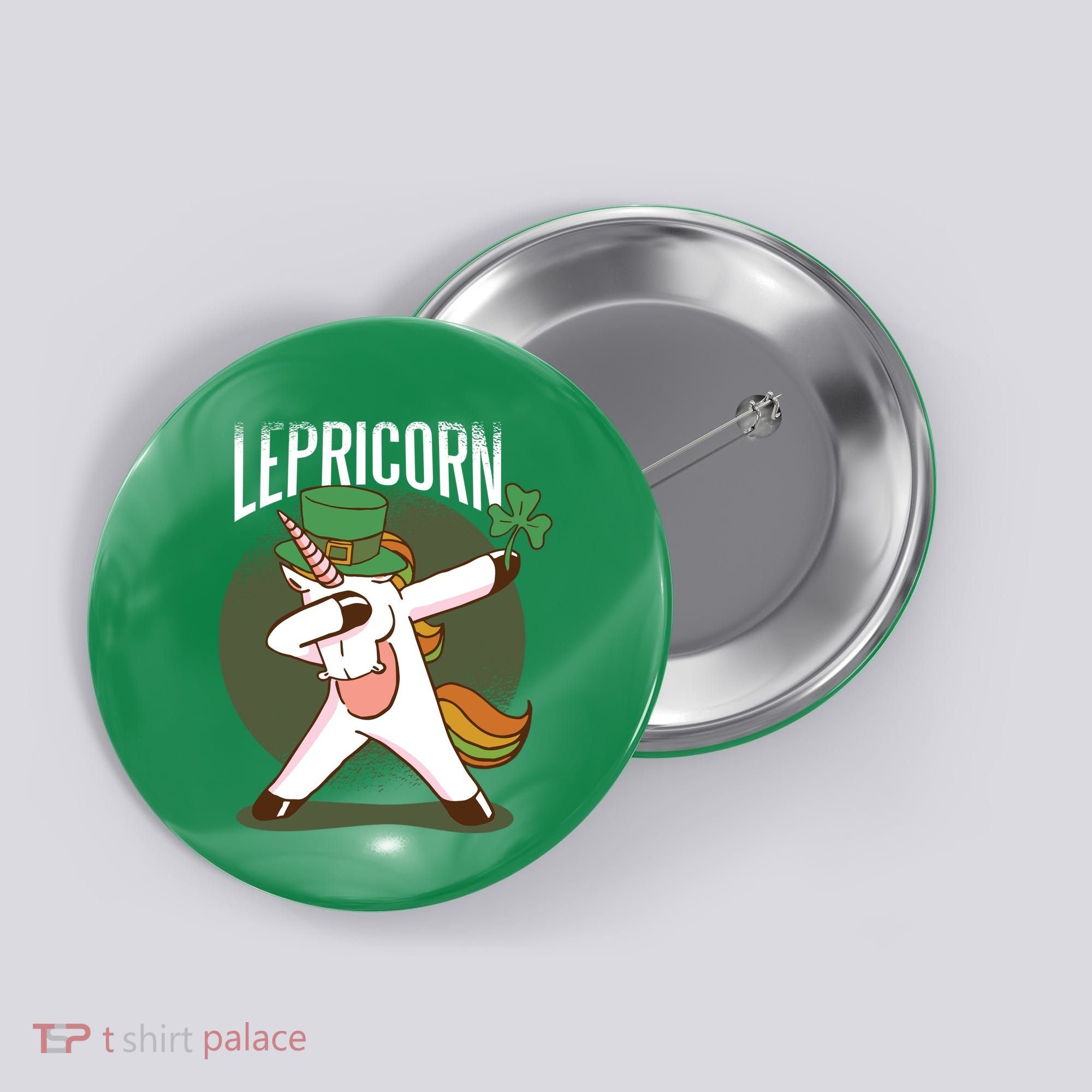 Unicorn Leprechaun Button