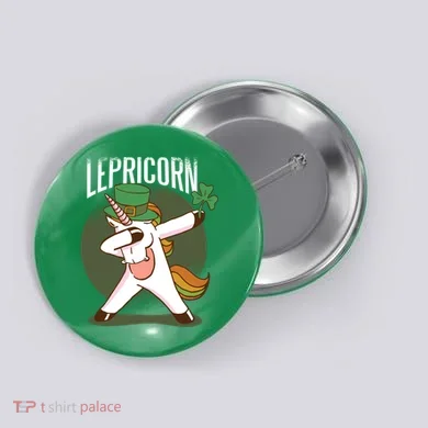 Unicorn Leprechaun Button