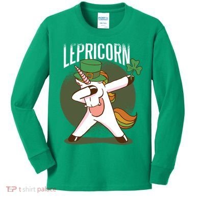 Unicorn Leprechaun Kids Long Sleeve Shirt