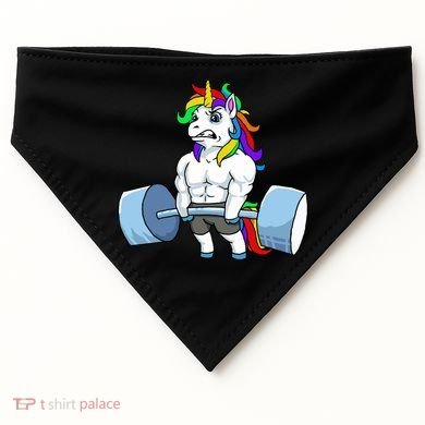 Unicorn Lifting Weights USA-Made Doggie Bandana