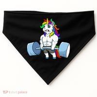 Unicorn Lifting Weights USA-Made Doggie Bandana thumb 0