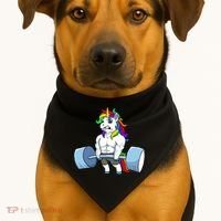 Unicorn Lifting Weights USA-Made Doggie Bandana thumb 1