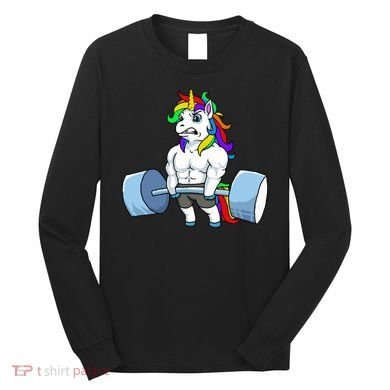 Unicorn Lifting Weights Long Sleeve Shirt