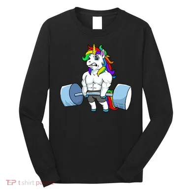Unicorn Lifting Weights Long Sleeve Shirt