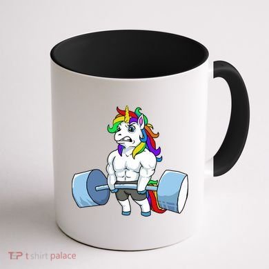 Unicorn Lifting Weights Coffee Mug back
