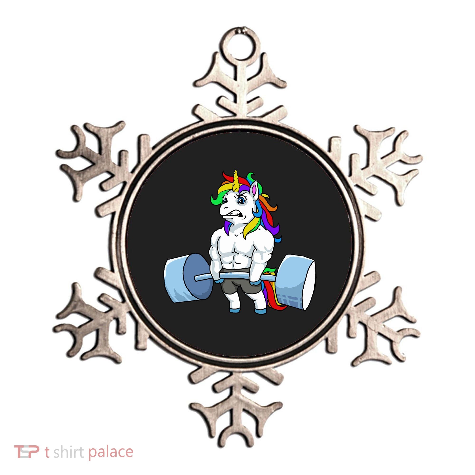 Unicorn Lifting Weights Ornament