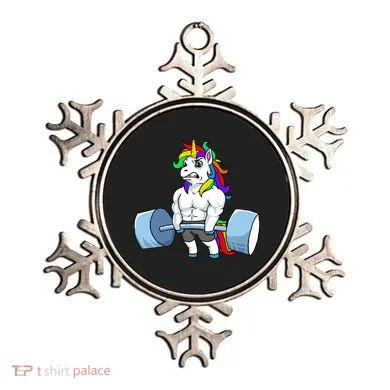 Unicorn Lifting Weights Ornament