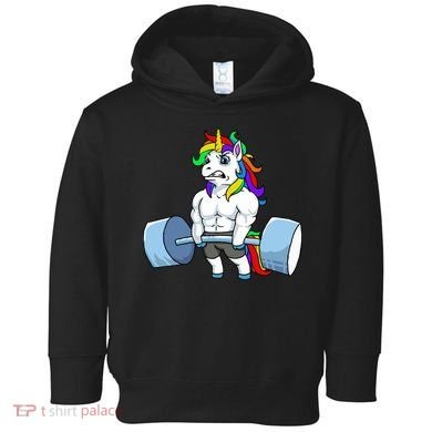 Unicorn Lifting Weights Toddler Hoodie